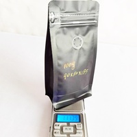 100g Standbeutel für Kaffee mit Ventil, flachem Boden, Seitenfalte, Aluminiumfolie + PP-Material, mattiert für besondere Anwendungen