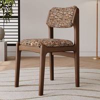 Chaise de salle à manger en bois massif nordique, dossier rembourré doux, design minimaliste écologique, tissu couleur Monet pour la maison et la restauration