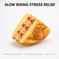 Jouet Squishy en forme de pain fraise-crème-melon, design en coupe transversale, à remontée lente, anti-stress, cadeau de bureau