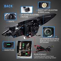 Projecteurs LED compatibles avec Hyundai Sonata 2011-2014 (ne convient pas aux modèles hybrides et sans nivellement automatique)