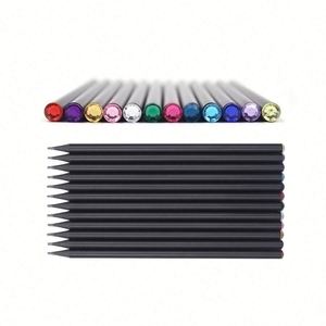 Ensemble de crayons promotionnels en bois noir de haute qualité avec boîte en papier personnalisée - Product Image 1
