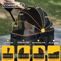 Table de poussette Done-Sure 453-1, 4 roues amovibles/pliables/rotatives à 360°, petite, moyenne, grande, deux transporteurs pour animaux de compagnie, chats et chiens