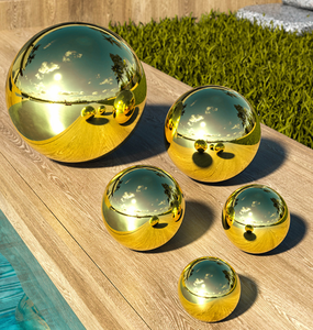 Sfere vuote in acciaio inossidabile altamente lucidate sfere Decorative in metallo sfera in acciaio cavo sfere in acciaio inossidabile dorato - Product Image 5