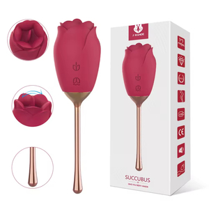 Wearable Gift Rose Tongue Licking G-Spot <b>Vibrator</b> USB Rechargeable IPX7 Waterproof 10 Frequencies for Women's Pleasure SHD-S398 - Product Image 1
