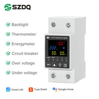 Interruptor de Circuito MCB con Medidor de Energía Solar WiFi Tuya Smart Home, Protector de Voltaje Din, Interruptor de Control Remoto LED, Monofásico AC, Fabricado en PC