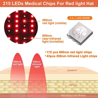 Gorro de Terapia Capilar con Luz Roja LED, 660nm 850nm, Gorro de Terapia con Luz Infrarroja