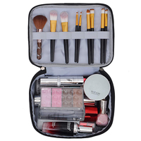 Trousse de maquillage rose OEM PU PVC double couche trousse de voyage étanche à l'eau claire maquillage organisateur fourre-tout transparent trousses de toilette