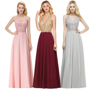 Nuevo Vestido de Noche Largo de Gasa con Espalda Descubierta, Elegante, Corte A, con Cristales y Flores, Colección Verano 2025 - Product Image 1
