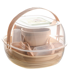 <span class=keywords><strong>Set</strong></span> Completo di Stoviglie Portatili Ecologiche in Plastica per Esterni, Kit Completo di Utensili da Campeggio, Posate Leggere da Viaggio, Stoviglie per Picnic - Product Image 1