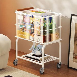 Con maniglia in legno ruote cucina frutta verdura organizzare cesto 2 livelli di soggiorno carrello a <span class=keywords><strong>terra</strong></span> scaffale per Snack carrello - Product Image 2