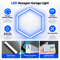 Lampe de plafond modulaire hexagonale à LED bleue, éclairage haute luminosité pour atelier de détaillage automobile, garage