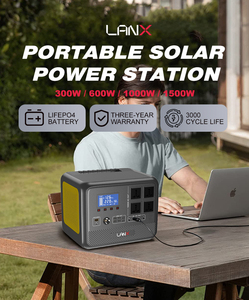 LANX 600W avec éclairage LED pour éclairage extérieur, utilisation en cas d'urgence, station d'alimentation portable pour la maison, générateur solaire - Product Image 3