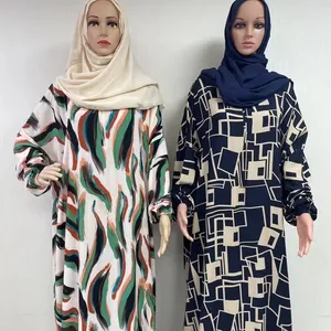 MC-1648 2024 China fábrica modesta roupa islâmica vestido longo de oração Abaya vestido feminino muçulmano Jilbab com capuz Hijab Abaya
