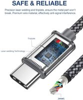 Cable de carga rápida de nailon trenzado para ordenador, Cable USB tipo C de aleación de aluminio, certificado CE