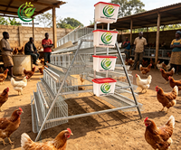 Nouvelle cage à poulets galvanisée à chaud à longue durée de vie, 4 niveaux, capacité de 96 à 160 oiseaux, équipement d'élevage avicole automatique, poulailler
