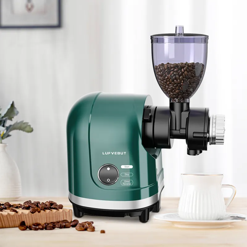 多目的プロフェッショナルLUFVEBUTコニカルバーコーヒーグラインダー取り外し可能なデザインの電気コーヒー豆グラインダー簡単なクリーニング