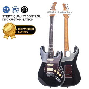 ST Electric Guitar Single Tremolo Bridge Maple Neck Carbonized Wood Stainless Steel Fret Glossy Finish 39 Inch - Product Image 1