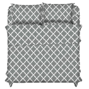 ขายส่งผ้าปูที่นอนโรงแรมลายพิมพ์สุดฮิต ผ้าไมโครไฟเบอร์โพลีเอสเตอร์ 100% ผ้าปูที่นอนนุ่มหรูหรา ชุดผ้าปูที่นอน 4 ชิ้น - Product Image 2