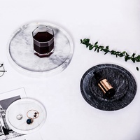 Vente en gros d'assiettes de service en pierre vintage, plateau de rangement rond pour la décoration de la maison et du salon, plateau de présentation de bijoux en marbre