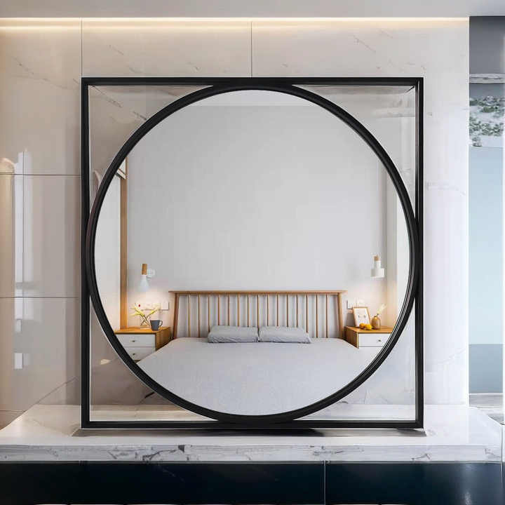 Vintage Large Rectangular Full Body Wall Mirror Custom Big Metal Frame Long Square Living Room ...
