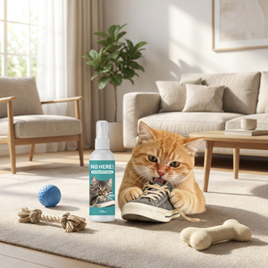 Spray Répulsif Anti-Marcures d'Urine pour Chats Longue Durée 120ml – Sans Zone d'Induction – Empêche les Chats de Faire <span class=keywords><strong>Pipi</strong></span> <span class=keywords><strong>Partout</strong></span> – Nettoyage Sûr pour Animaux - Product Image 1