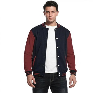 Chaqueta Bomber de Béisbol para Hombre, de Cuero de Cordero Auténtico, Suave, con Mangas Raglán, Estilo Urbano, Informal, Abrigo Cálido - Product Image 1