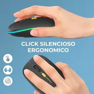 <b>Wireless</b> Optical <b>Mouse</b> With Minimalist RGB Lighting, USB Connection, Ergonomic Design for Right Hand, 1200 Ipsi Tracking Speed, - Product Image 6