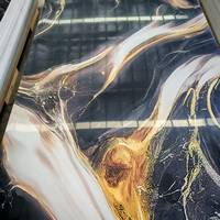 Panneau mural en PVC ignifuge UV pour fond de télévision et décoration d'hôtel, motif marbre, sans peinture, usage commercial