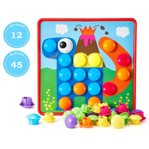 Préscolaire apprentissage jouets éducatifs pour enfants couleur correspondant mosaïque Pegboard activité ensemble champignon ongle jouet bouton Art - Product Image 1