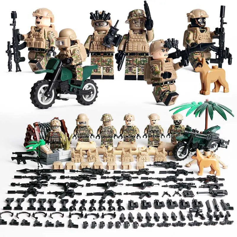 Oenux Moderne Russische Alpha Militaire Bouwsteen Mini Rusland Soldaten Figuren Met Wapens Model Blok Baksteen Speelgoed