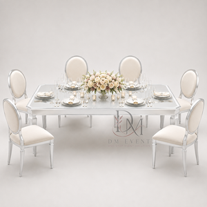 Mesa de Banquete Rectangular de Acero Inoxidable de Alta Gama con Tapa de Espejo y Patas Cónicas para Bodas y Eventos, Suministro al por Mayor - Product Image 3