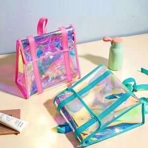 Sac à dos mini laser pour femmes, sac à dos de loisirs pour étudiants, sac à dos transparent en PVC irisé avec logo personnalisé - Product Image 6