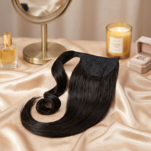 Queue de cheval en cheveux naturels indiens Remy, extension en V, longue et droite, 100g, vente en gros - Product Image 1