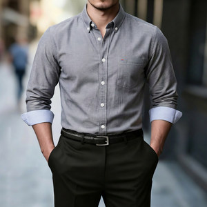 Camicia Oxford Bianca <span class=keywords><strong>Casual</strong></span> da <span class=keywords><strong>Uomo</strong></span> in Cotone e Poliestere con Bottoni, Taglia 5XL, Primavera - Product Image 5