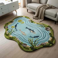 Tapis fait main en soie naturelle haute densité, style prairie et forêt réaliste, pour la décoration de la maison et des hôtels, tapis tufté à la main