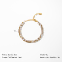 Gelang Tenis YF7116 Trendy Lapisan Emas 18K PVD dari Baja Anti Karat Tahan Air dengan Zirkonia Kubik 5A Setting Micro Pave