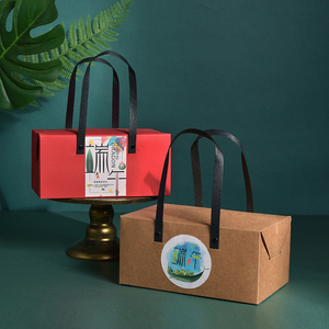 ZL Wholesale Eco Friendly Kraft Carry Bag Tea Cookie Food Pastry Luxury Gift Packaging Brown Paper Box With Handle