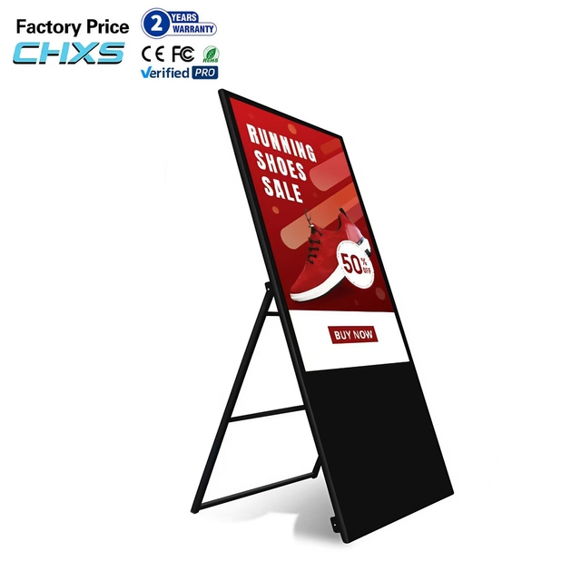 CHXS 55 Inch LCD Electronic Water Sign Machine Vertical Folded Advertising HD Display Equipment Signage Kiosk