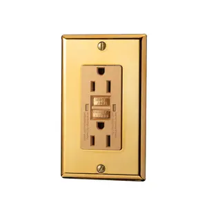 Shanghai Linsky 15A gold GFCI self test receptacle American standard sockets with wall plate