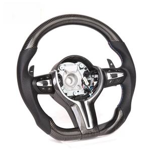 Volante de Cuero y Fibra de Carbono M Compatible con <span class=keywords><strong>BMW</strong></span> 320 325 <span class=keywords><strong>330</strong></span> 550 F30 F32 F10 F20 F07 F01 E90 M3 M4 M5 M7 - Product Image 2
