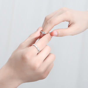 Sang trọng Zircon dát phù hợp với vài LỜI HỨA nhẫn cho nam giới và phụ nữ có thể điều chỉnh mãi mãi tình yêu đám cưới Nhẫn đính hôn đồ trang sức - Product Image 2