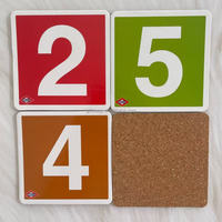 Sous-verre carré en MDF et liège, style campagnard, impression par sublimation couleur, écologique, logo personnalisé, pour tasse à thé, 95x95mm, 4mm, Giftway