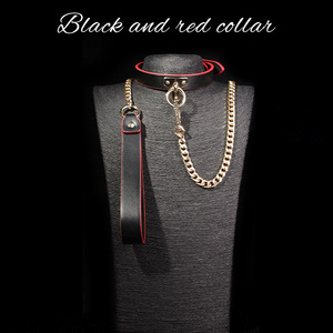 Collar de Cuero Ajustable BANSEY con Cadena Metálica Desmontable, Textura de Serpiente, Correa de Cuello para Disciplina y Restricción BDSM - Product Image 6