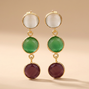 Dazzling Brass 24K Gold Plated Ethnic <b>Earrings</b> - Product Image 4