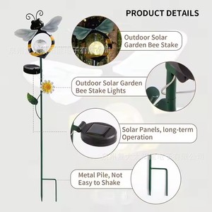 Lampe solaire LED pour jardin, lumière décorative extérieure, résistante à l'eau, alimentée à l'énergie solaire, pour cour et patio - Product Image 3