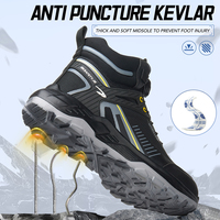 Zapatos de seguridad para hombre, botas de trabajo de caña alta, con puntera de acero, antiaplastamiento, antipinchazos, botas de trabajo indestructibles para hombre