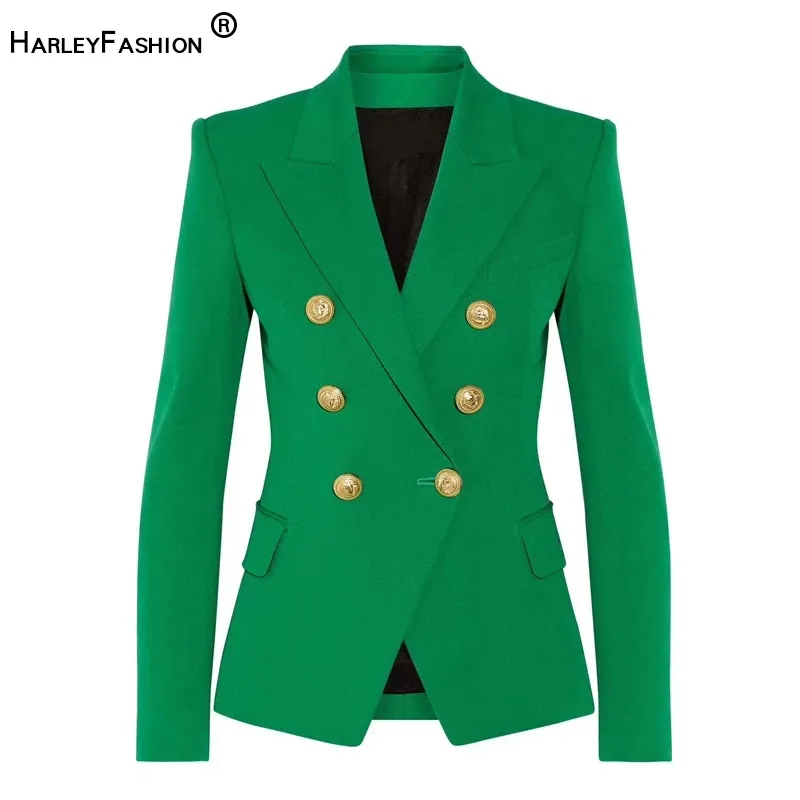 Blazer justo casaco feminino, corte slim, para mulheres, preço de fábrica, cor verde, outono, dupla mama, plus size