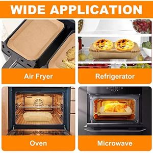 Wholesale Custom Disposable Heat Resistant Brown Rectangle <b>Air</b> <b>Fryer</b> Parchment Baking Paper 22x14x4.5cm <b>Basket</b> Liner Tray <b>for</b> - Product Image 4