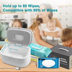 Calentador de Toallitas Húmedas para Bebés con Luz Nocturna, Portátil, USB, Temperatura Constante - Product Image 2