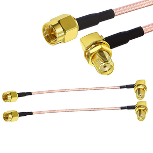 Rg316 SMA Nam để SMA nữ góc bên phải RF cáp đồng trục cho mạng không dây 2G 3G 4G ăng-ten Router SMA Pigtail Cáp - Product Image 3